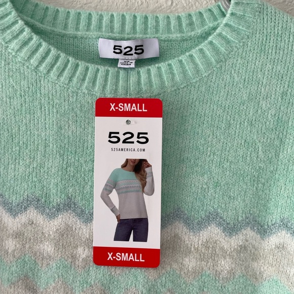 525 America sweater in mint and soft white, comfortable and warm size XS - Picture 3 of 8